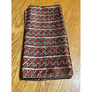 VTG Men's Suit Handkerchief Maroon Geometric Office Academia Preppy